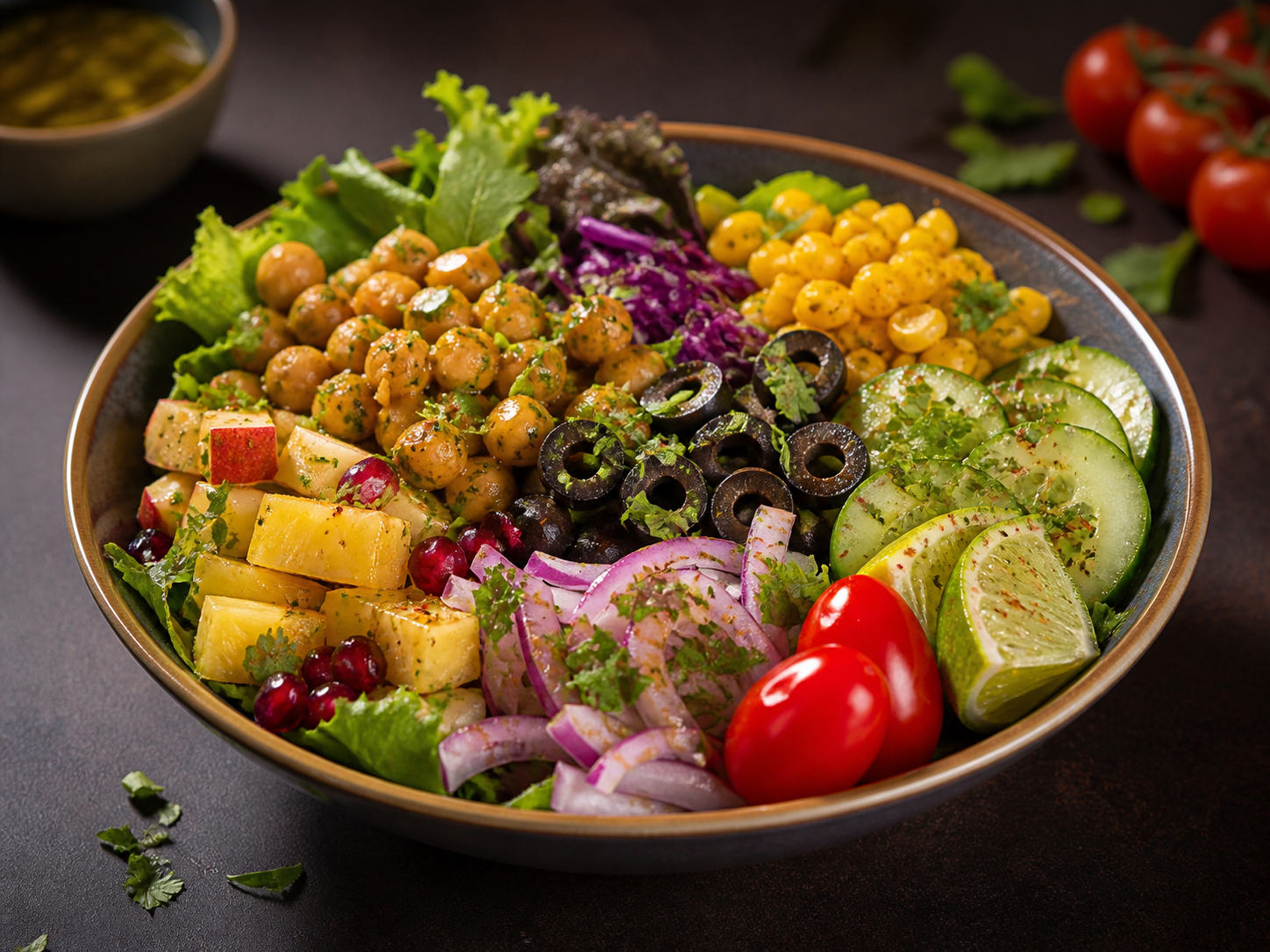 Fresh colourful salad bowl